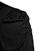 Allegra K Lady Ruffled Embellished 1/2 Placket Stand Collar Puff Sleeve Shirt, X-Large / US 18, Black