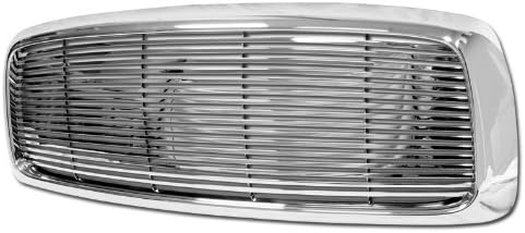 CHROME HORIZONTAL BILLET FRONT HOOD BUMPER GRILL GRILLE COVER 1P 02-05 DODGE RAM