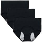 Innersy Women's 3 Pack Ultra Soft Postpartum Menstrual Period Protective Cotton Panties Underwear (Love Yourself First) (L, Higher Front Lining)