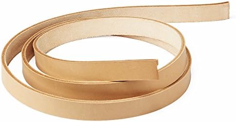 WTA Veg Tanned Leather Handmade Belt Blank Cowhide Strip Genuine Leather Belt Strip DIY Gift Belt 19mm (0.75") Width,Natural