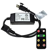 Newhouse Lighting LEDDIM-265 Wireless Outdoor LED String Light Dimmer Control Outlet | 265 Max Watts | 100ft Remote Range | ETL Listed, Black