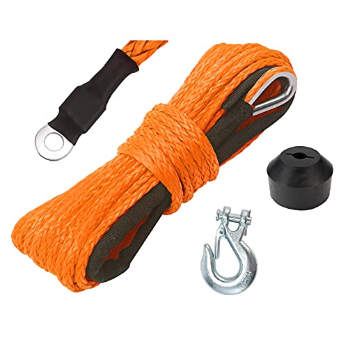 TYT 50ft Synthetic Winch Rope for 1/4" Nylon Winch Line Cable Rope