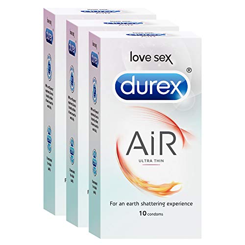 Durex Condoms - 10 Count (Pack of 3, Air) - The thinnest Condoms Ever Developed by Durex