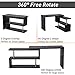 HOMCOM 360 Degree Rotating Corner Computer Desk, L Shaped Desk, Home Office Workstation with 3-Tier Storage Shelves, Black