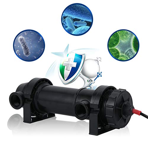 DoMoment 18W Aquarium UV Sterilizer Lamp Light Clarifier Water Cleaner Pond Tank Fountain Reef Pump Filter US Plug