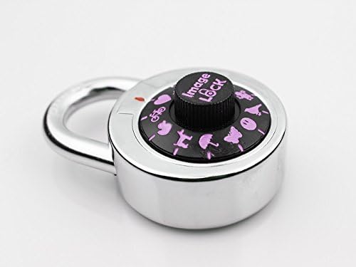 Combination Lock with Pictures, ImageLOCK – Patented Non-Resettable Combination Lock with Administrative Key, Pictures Instead of Numbers, High Security, Double-Reinforced Stainless Steel Lock, Pink