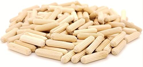 100 Qty 1/4" X 1" Fluted Birch Wooden Dowel Pins (BCP255)