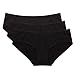 Hesta Rael Women's Organic Cotton Basic Panties Underwear 3 Pack (Medium, 3Blacks)