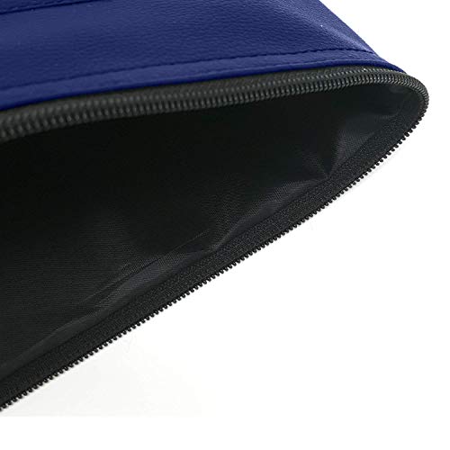 Money Bank Deposit Bag with Zipper | 11x6 inch | Navy Blue | Durable Leatherette Money Cash Coin Check Wallet Pouch for Men & Women with Framed ID Window and Blank Card | by GIDABRAND (3) - Thumbnail 3