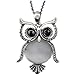 Latigerf Women's Lucky Vintage Owl of Night Pendant Necklace and Long Chain Vintage Created-opal