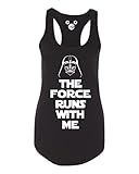 DisGear Star Wars The Force Runs With Me Graphic Ladies Tank (Medium, Black FBA)