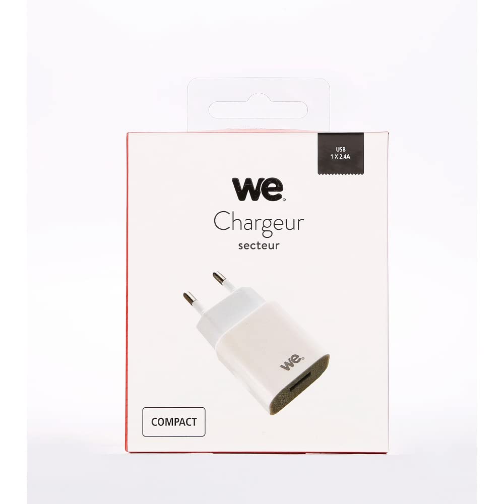 1 USB 2.4A AC Charger White