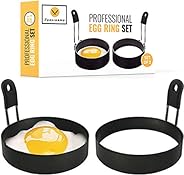JORDIGAMO Professional Egg Ring Set For Frying Or Shaping Eggs - Round Egg Rings For Cooking - Stainless Steel