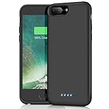 iPhone 8 Plus 7 Plus Battery Case, iPosible 8500mAh Rechargeable Battery Pack Charging Case for iPhone 7 Plus/8Plus (5.5 inch) Extended Battery Power Bank Portable Charger Case-Black