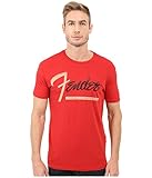 Lucky Brand Men's Fender Stripe Tee, Pompeian Red, X-Large