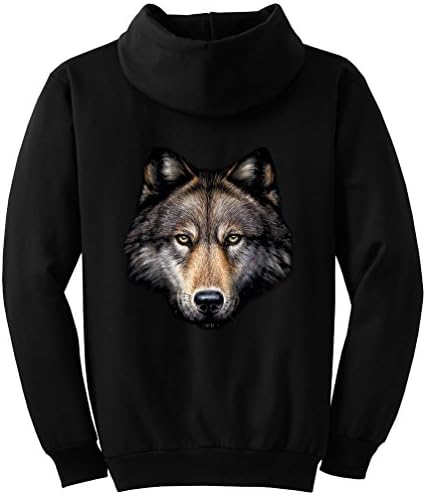 Big Men's Killer Wolf Graphic Pull Over Hoodie, 4X, Black