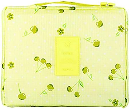 TZWNS Multi-function Makeup Cosmetic Bag Toiletry Travel Kit Organizer (Green Cherry)