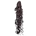 SWACC 24-Inch Long Messy Curls Claw Clip Ponytail Extensions Synthetic Clip in Drawstring Curly Ponytail Hairpiece Jaw Clip Hair Extensions (Dark Brown-4#)thumb 3