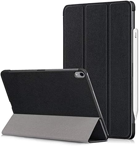 VinMas Premium Trifold Case for iPad Pro 11", [Rubber Cover] Slim Fit Leather Smart Case with Rubber Back Cover [Apple Pencil Charging Supported] Compatible with iPad Pro 11" 2018 (Black)