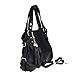 BaoLan Womens Stylish Leather Hobo Bags with Tassels Shoulder Bag Handbag Black