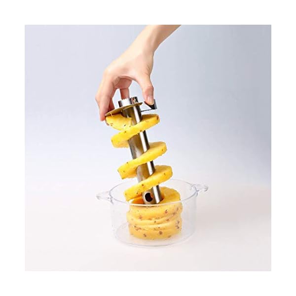 BuyAway Pineapple Corer — 2 in 1 Stainless Steel Pineapple Cutter & Corer Kitchen Tools & Gadgets, Pineapple core Makes Perfect Pineapple Rings and Pineapple Cubes Without a Mess