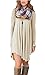 DEARCASE Women's T-Shirt Dress Beige Medium V-Neck Spring Casual Loose Long Sleeve Fall Winter Wedding Guest Knee Length Jersey Flowy Swing Sweater Tunic Dresses