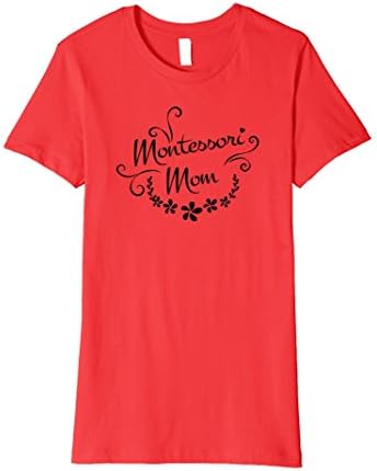 Womens Montessori Mom Tshirt Medium Red