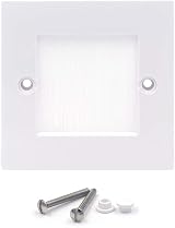 VCE 2pk Cable Brush Wall Plate UK Single Gang White Insert for Wires Pass view 3