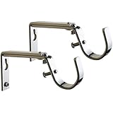 Meriville Set of 2 Satin Nickel Curtain Drapery Rod Bracket for 1-Inch Rod, Adjustable