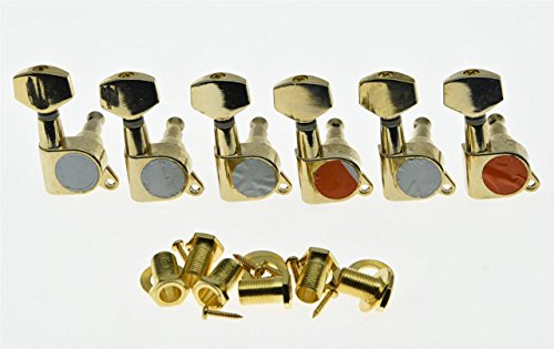 KAISH Gold 6 Inline Tuning Keys Guitar Tuners Machine Heads for Strat Tele