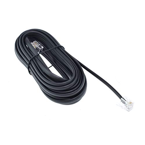 RJ11 6P4C Modular Telephone Extension Cable Phone Cord Line Wire (7 Feet, Black)