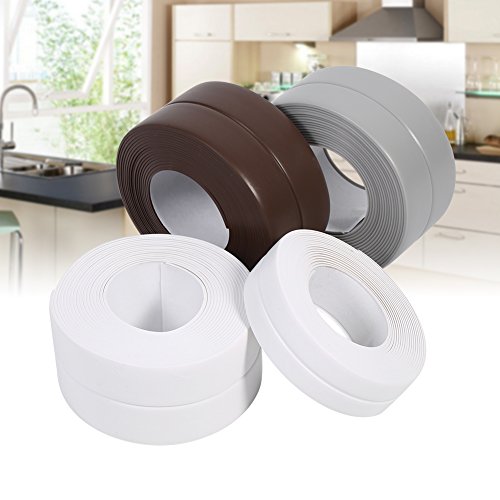 White Wall Caulk Strip Adhesive Kitchen Caulk Tape and Bathroom Wall Sealing Tape Caulk Sealer Moisture Proof PVC Edge Guard Anti-Scratch Wall Decoration, 22mm×3.2m - Thumbnail 6