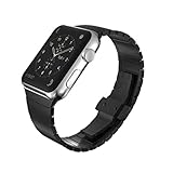 KADES Solid Stainless Steel iWatch Band Link Bracelet for 38mm Apple Watch Sport Edition (1st Generation, Black)