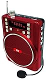 QFX CS-84 Portable PA System w/ USB/Micro-SD, FM Radio, Recording (RED)