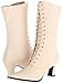 Funtasma Women's Victorian-120 Boot, Cream Polyurethane, 7 M US