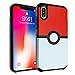 iPhone X Case, DURARMOR Pokemon Go Poke Ball Dual Layer Hybrid ShockProof Ultra Slim Fit Armor Drop Protection Case Cover for iPhone X Poke Ball