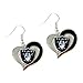 NFL Oakland Raiders Swirl Heart Earrings