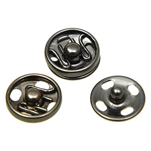 Pomeat 100pcs Black Metal Snaps Sew-on Snap Buttons for Sewing Clothing 10mm