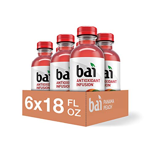 Bai Flavored Water, Panama Peach, Antioxidant Infused Drinks, 18 Fluid Ounce Bottles, 6 Count