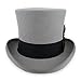 Hats in the Belfry John Bull Theater Quality Wool Top Hat in Black Grey Pearl (Large Pearl)