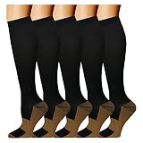 Copper Compression Socks For Men & Women(5 Pairs)- Best For Running,Athletic,Medical,Pregnancy and Travel -15-20mmHg