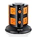 Power Strip Tower Surge Protector with 4 USB Charging Ports and 6 Electrical Outlets, 6 Foot Cord, Home and Office Use