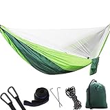 STORTO Camping Hammock with Mosquito Bug Netting Tent,Hanging Swing Outdoor Travel Hammock Bed with Tree Straps Stuff Sack Lightweight Folding Portable Easy to Set up Yard Backpacking Hiking Sleeping