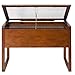 Offex Ponderosa Glass Topped Table/Sonoma Brown