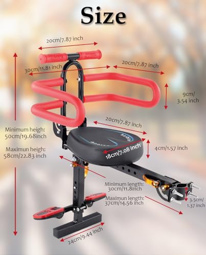 Child Seat for Electric Scooter with seat, Kid Seat Suitable for Electric Bicycle/Hybrid Cruiser Bicycles and City Bicycles, Suitable for Children 2~6 Years