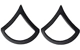 U.S. Army Metal Pin On Enlisted Rank BLACK - 1 PAIR (E3 PFC)