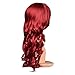 Kamo Charming Wine Red Heat-resistant Long Wave Cosplay Wig + Free Wig Cap