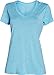 Under Armour Women's Twist Tech V-Neck, Sky Blue/Metallic Silver, X-Small