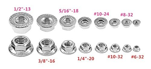 8# 10# 1/4-20 5/16-18 3/8-16 1/2-13 304 Stainless Steel American Standard Hexagon Flange Nuts Pinking Slip Locking Lock Nut