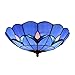 BAYCHEER HL404204 Tiffany Style Semi Flush Mount Light Glass Shade Flower Ceiling Fixture Ceiling Lighting Fixtures Modern Lamp 12 inch Blue